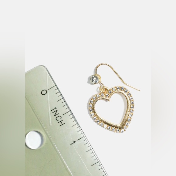 MELODY - rhinestone heart earrings - Picture 2 of 2
